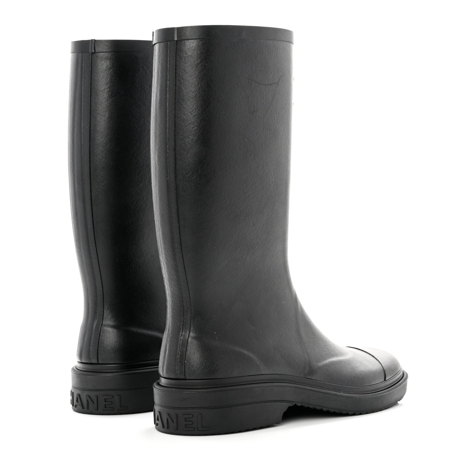 Chanel Caoutchouk CC High Boots 39 Black 4 of 8