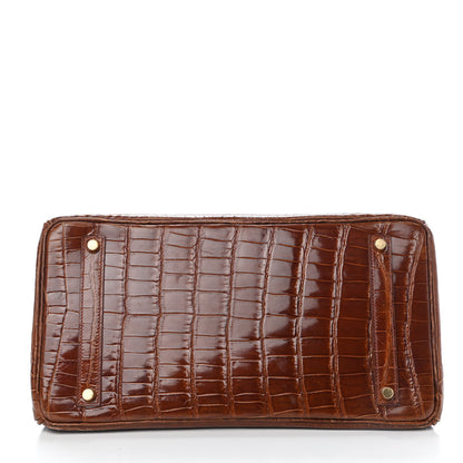 Hermes Shiny Porosus Crocodile Birkin 35 Etrusque 6 of 35