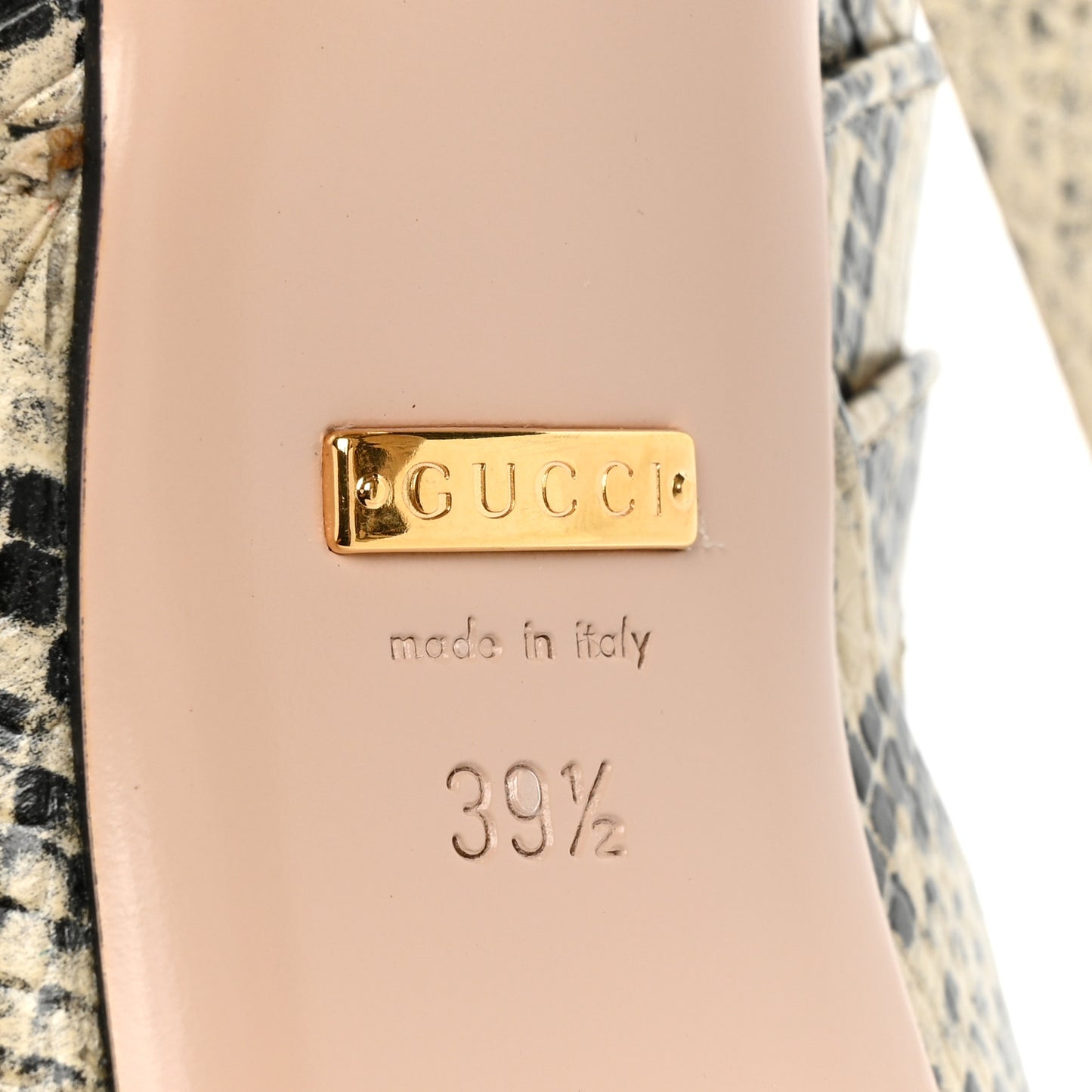 Calfskin Python Print Keyla Platform Slingback Sandals 39.5 Beige Avana