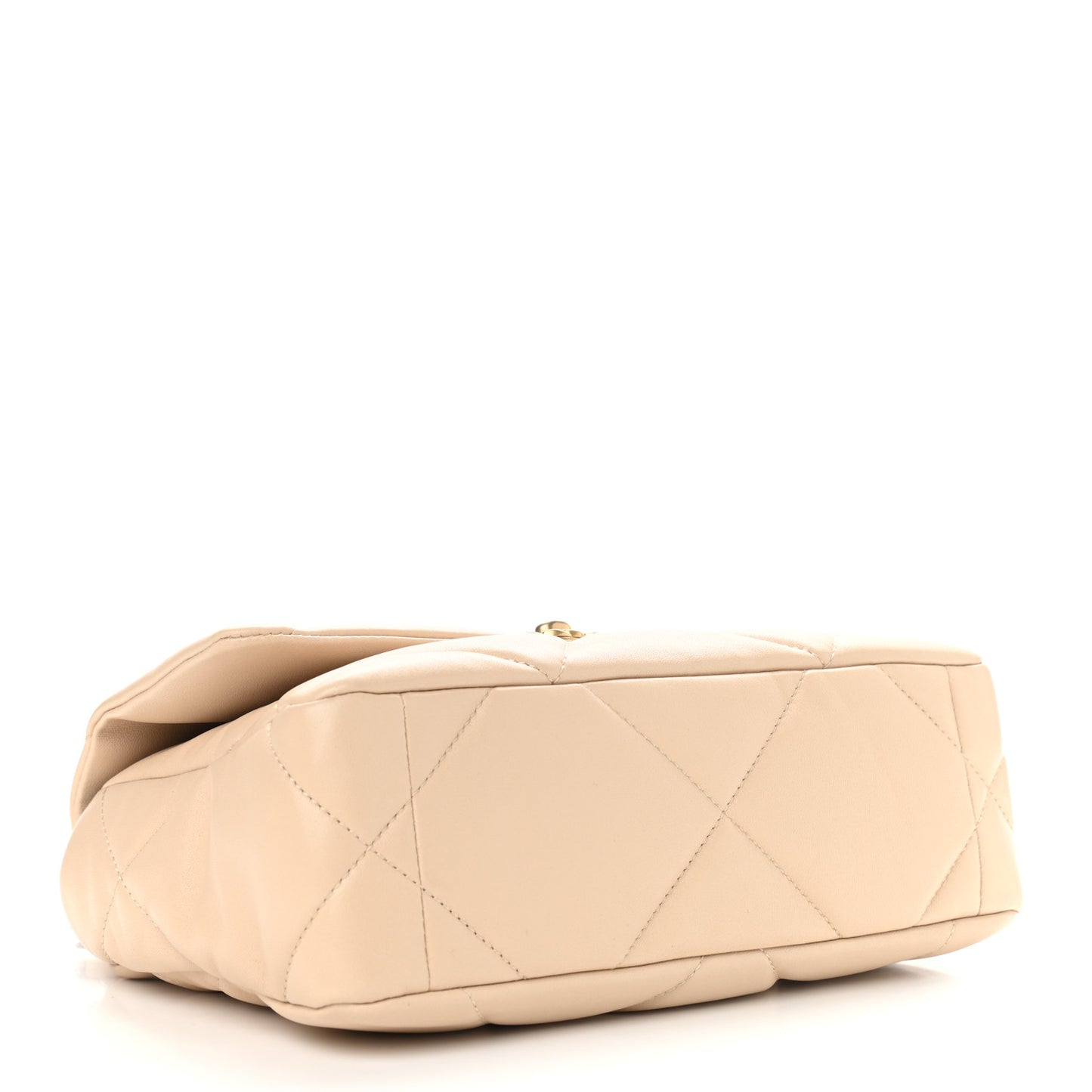 Lambskin Quilted Medium Chanel 19 Flap Beige