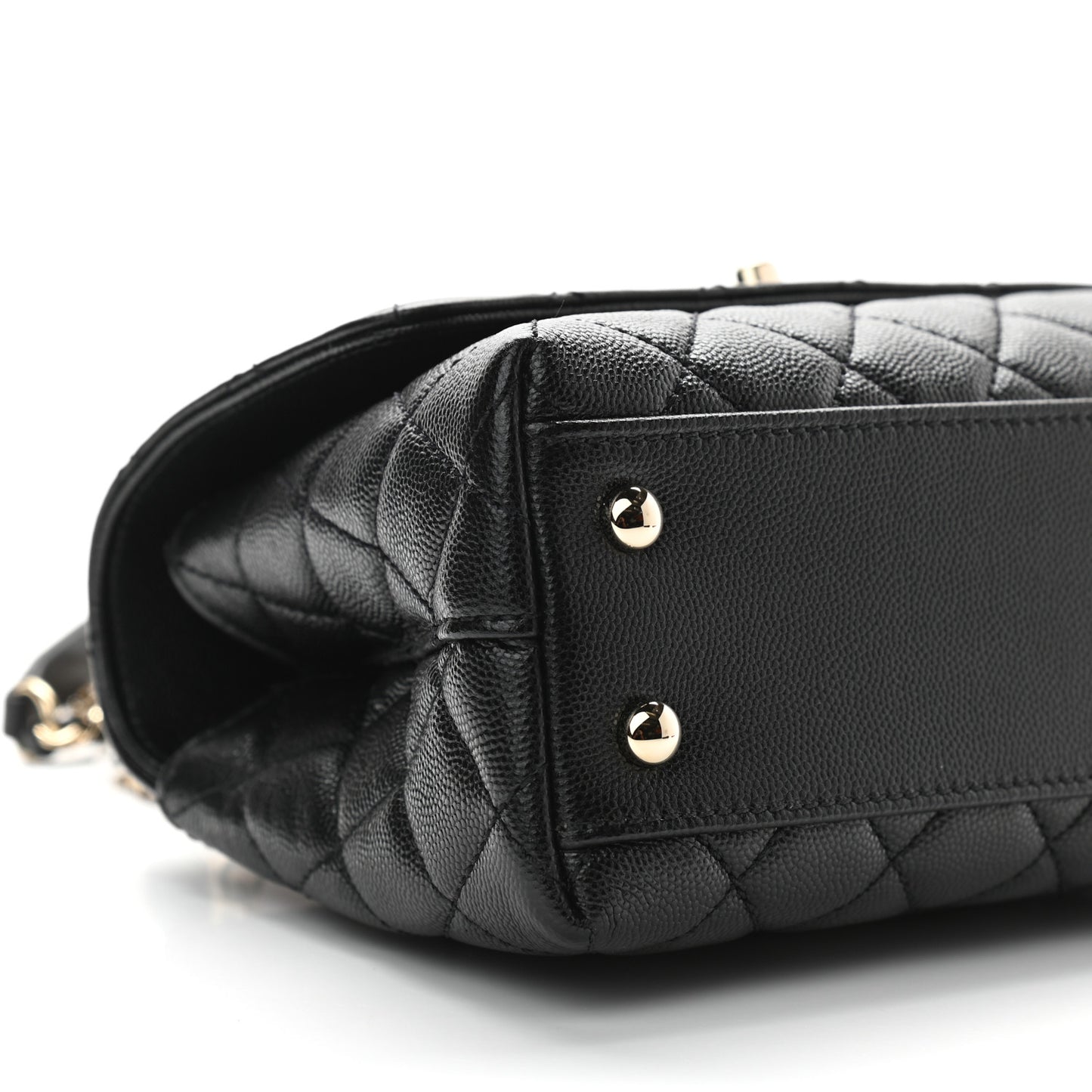 Caviar Quilted Mini Coco Handle Flap Black