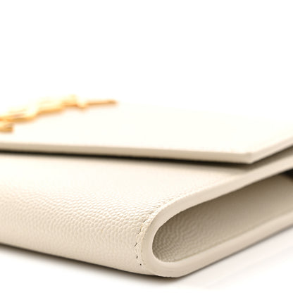 Saint Laurent Grain De Poudre Monogram Uptown Chain Wallet Crema Soft 10 of 12