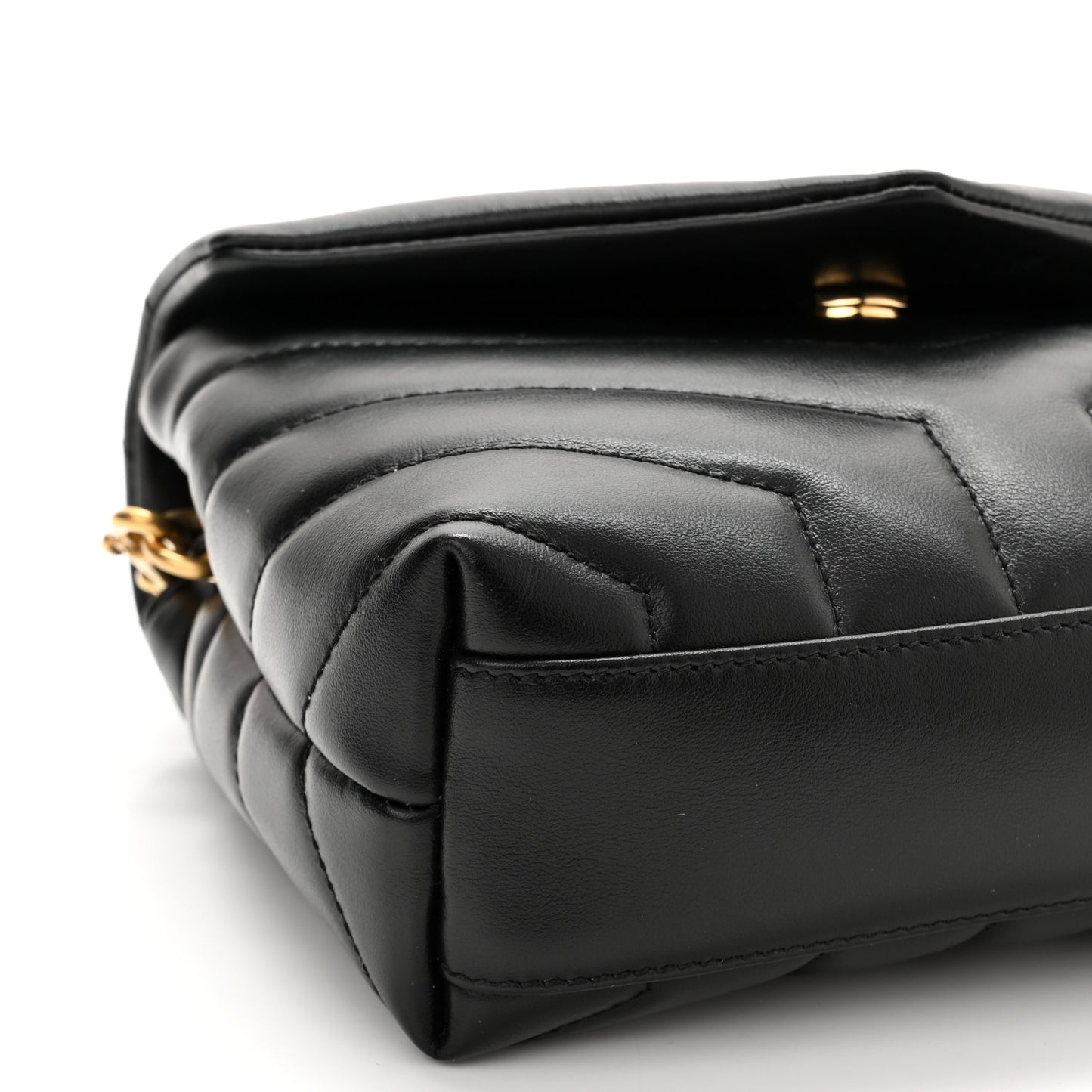 Calfskin Y Quilted Monogram Toy Loulou Crossbody Bag Black