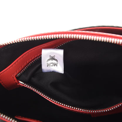 MCM Visetos Crossbody Pouch Black Red 7 of 10