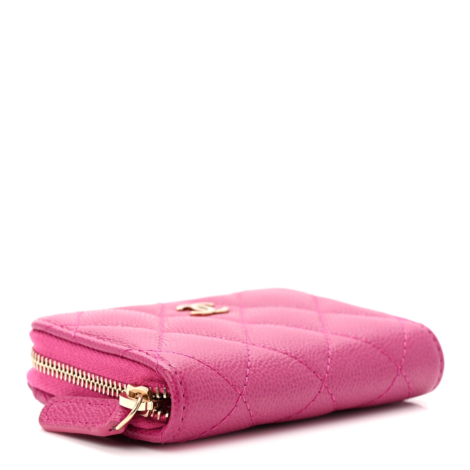 Chanel Caviar Quilted Zip Coin Purse Dark Pink 4 of 7