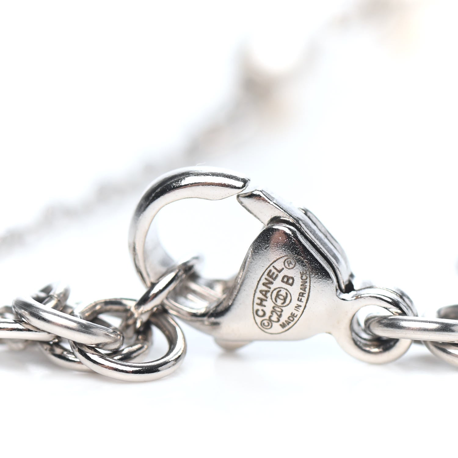 Chanel Pearl Crystal CC Bracelet Silver 3 of 3