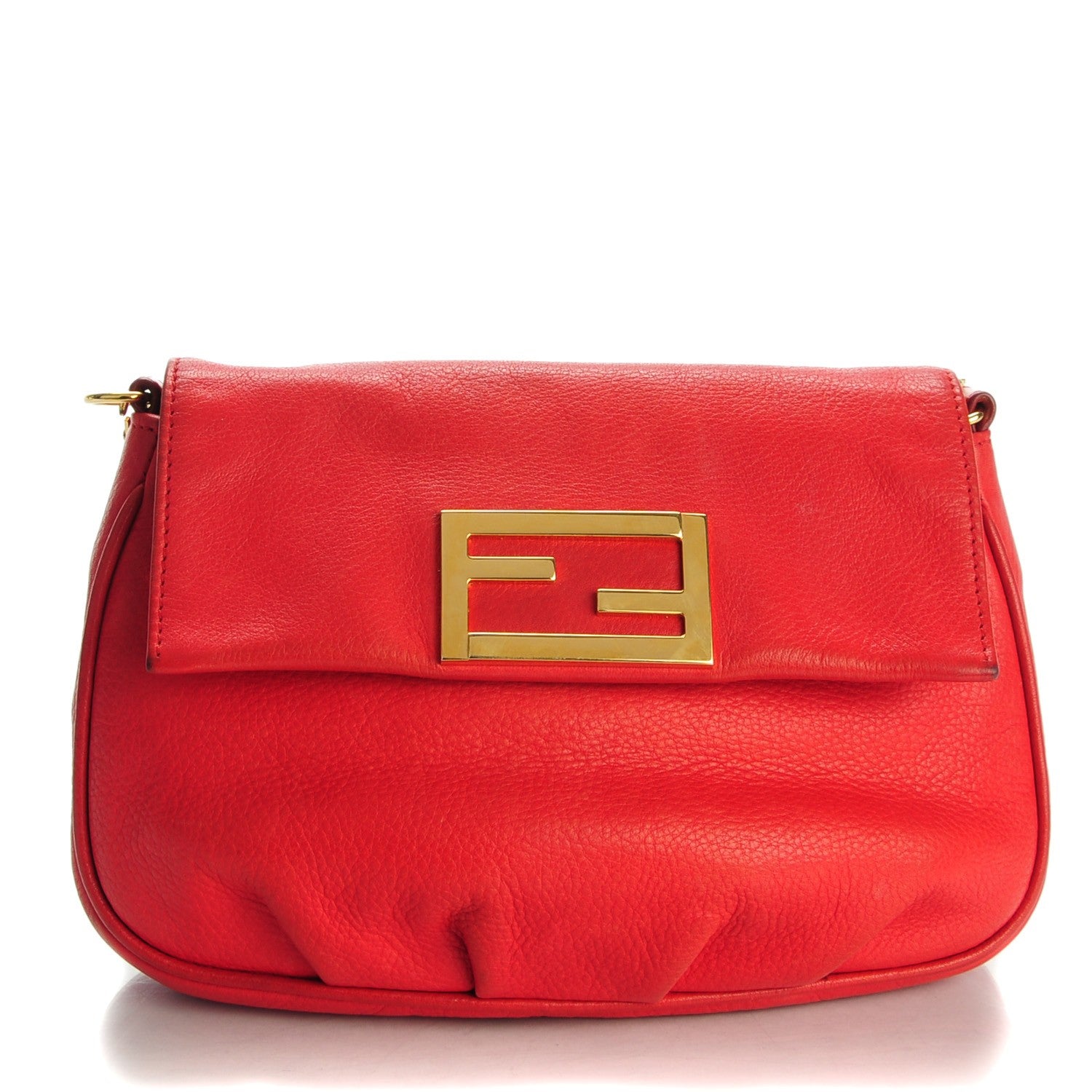 Fendi Vitello Flamingo Fendista Pouchette Crossbody Red 1 of 7