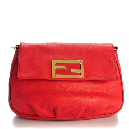 Fendi Vitello Flamingo Fendista Pouchette Crossbody Red 1 of 7