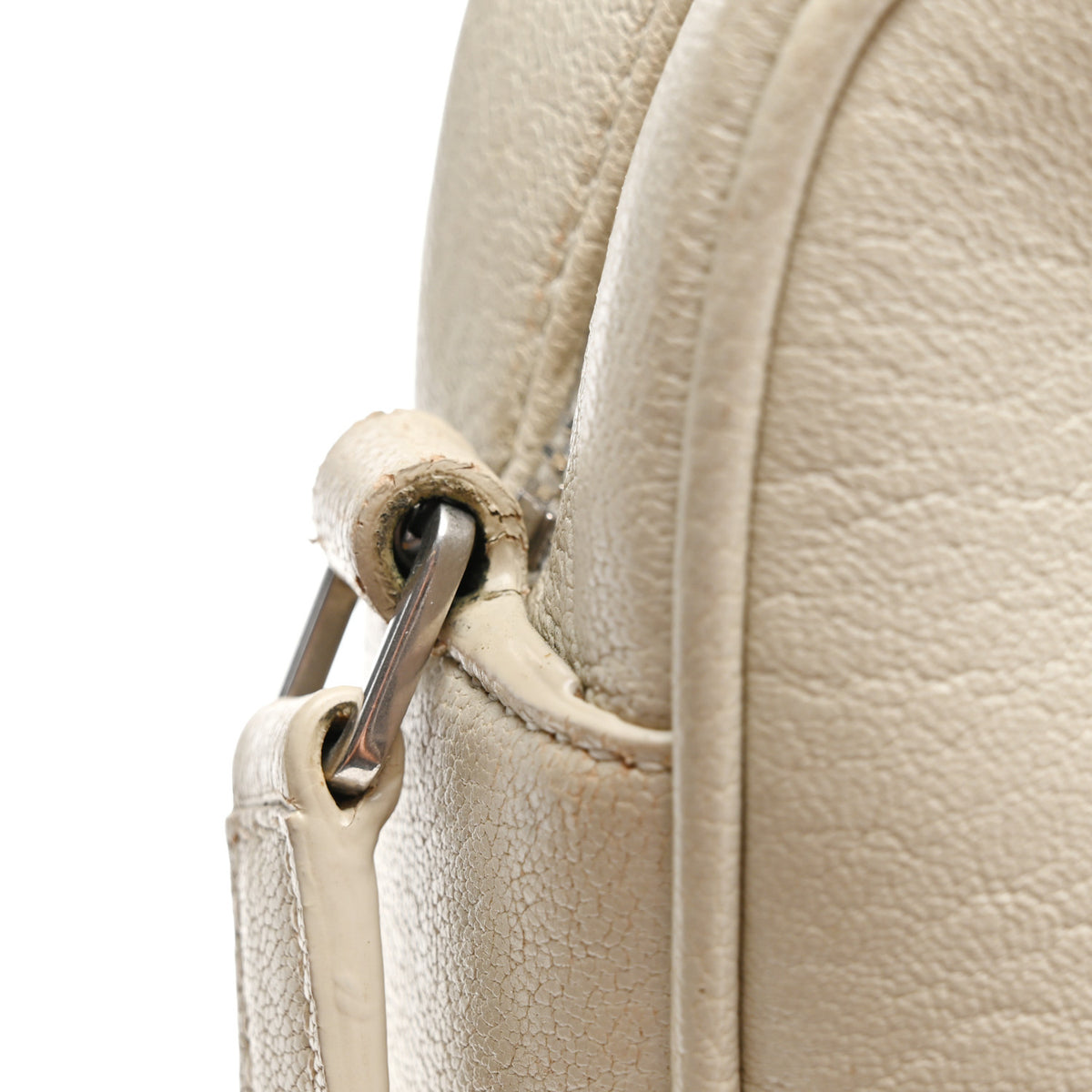 Grained Lambskin Monogram Lou Camera Bag Crema Soft