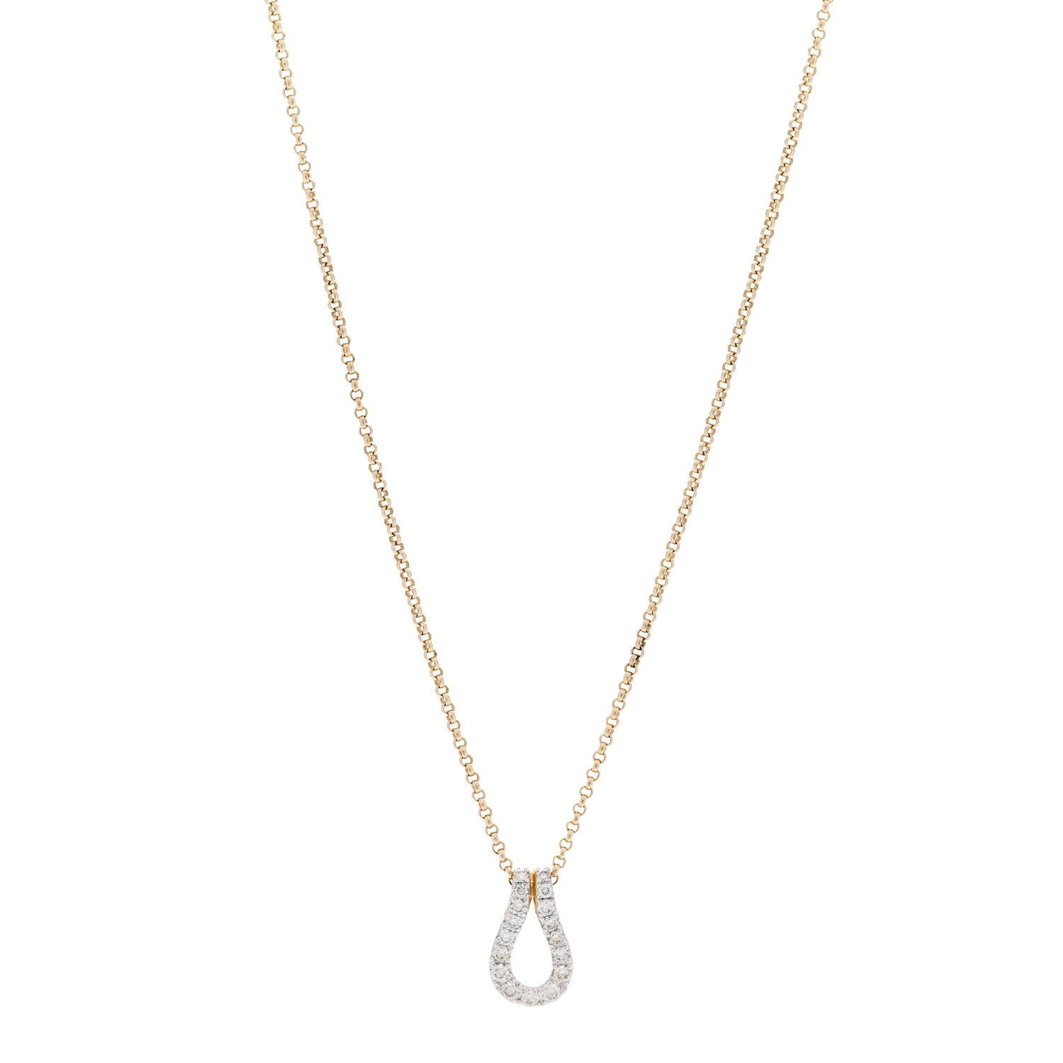 John Hardy 18K Yellow Gold Diamond Surf Link Pendant Necklace 1 of 5