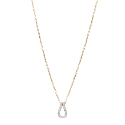 John Hardy 18K Yellow Gold Diamond Surf Link Pendant Necklace 1 of 5