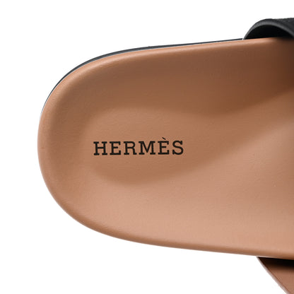 Hermes Suede Goatskin Womens Chypre Sandals 40 Beige Black 7 of 9