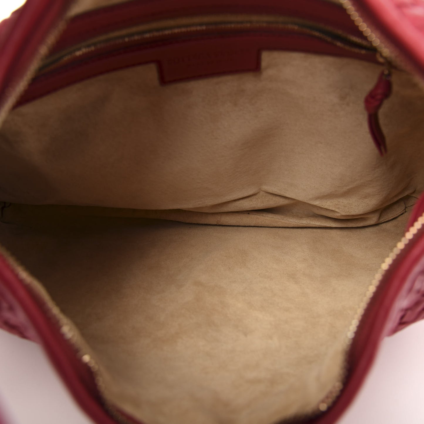 Nappa Intrecciato Small Veneta Hobo Cassis
