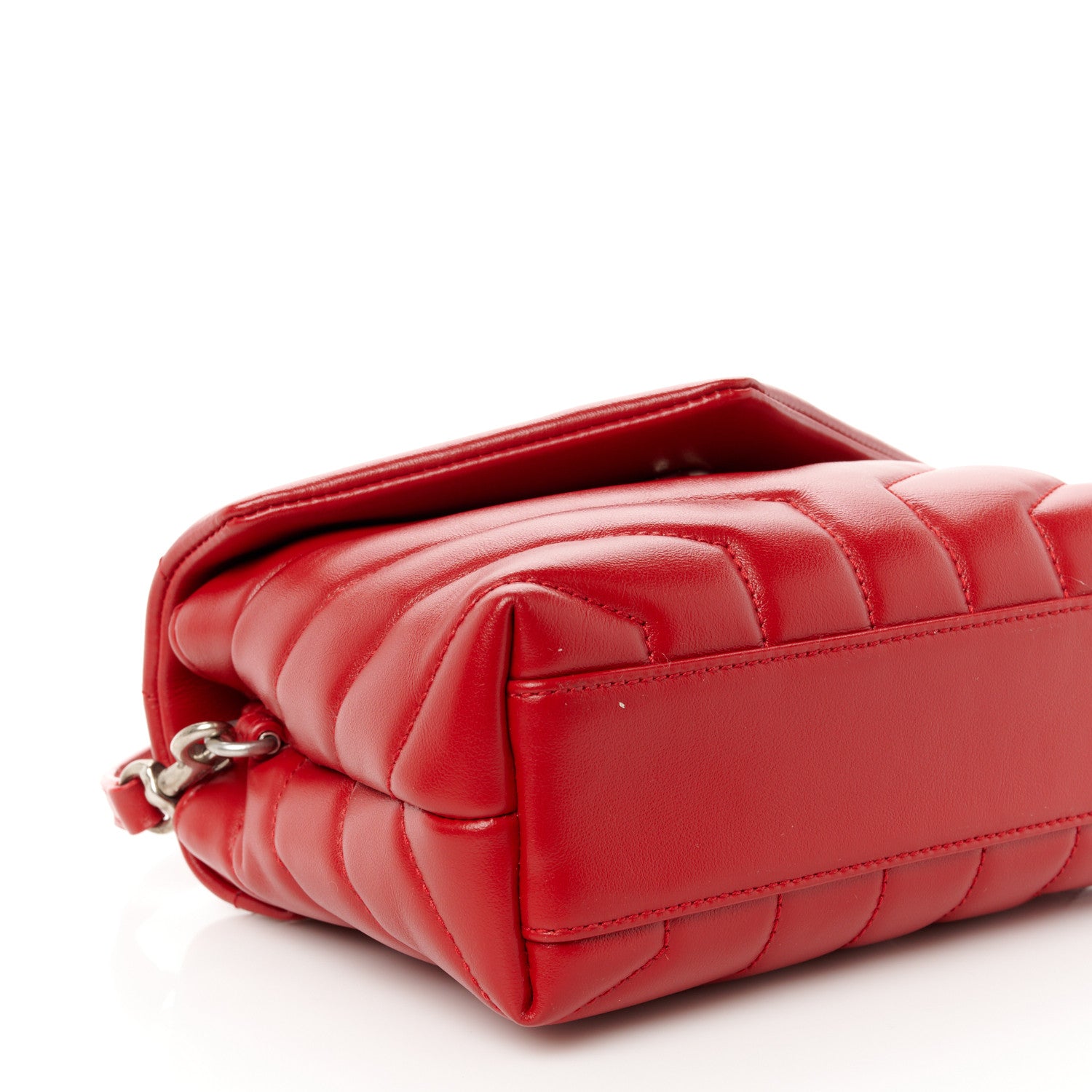 Saint Laurent Calfskin Y Quilted Monogram Toy Loulou Crossbody Bag Rouge Eros 10 of 11