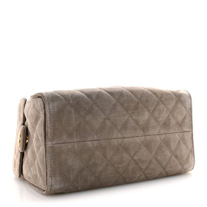Chanel Suede Quilted Small Chanel 25 Handbag Dark Grey 4 of 12