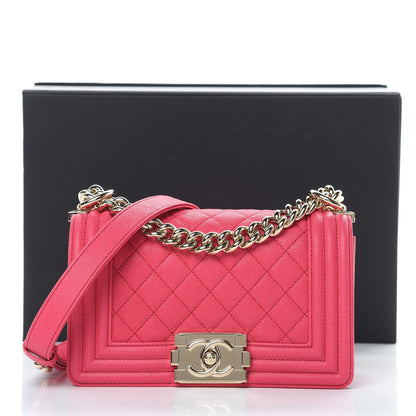 Chanel Caviar Quilted Small Boy Flap Rose Fonce 15 of 15