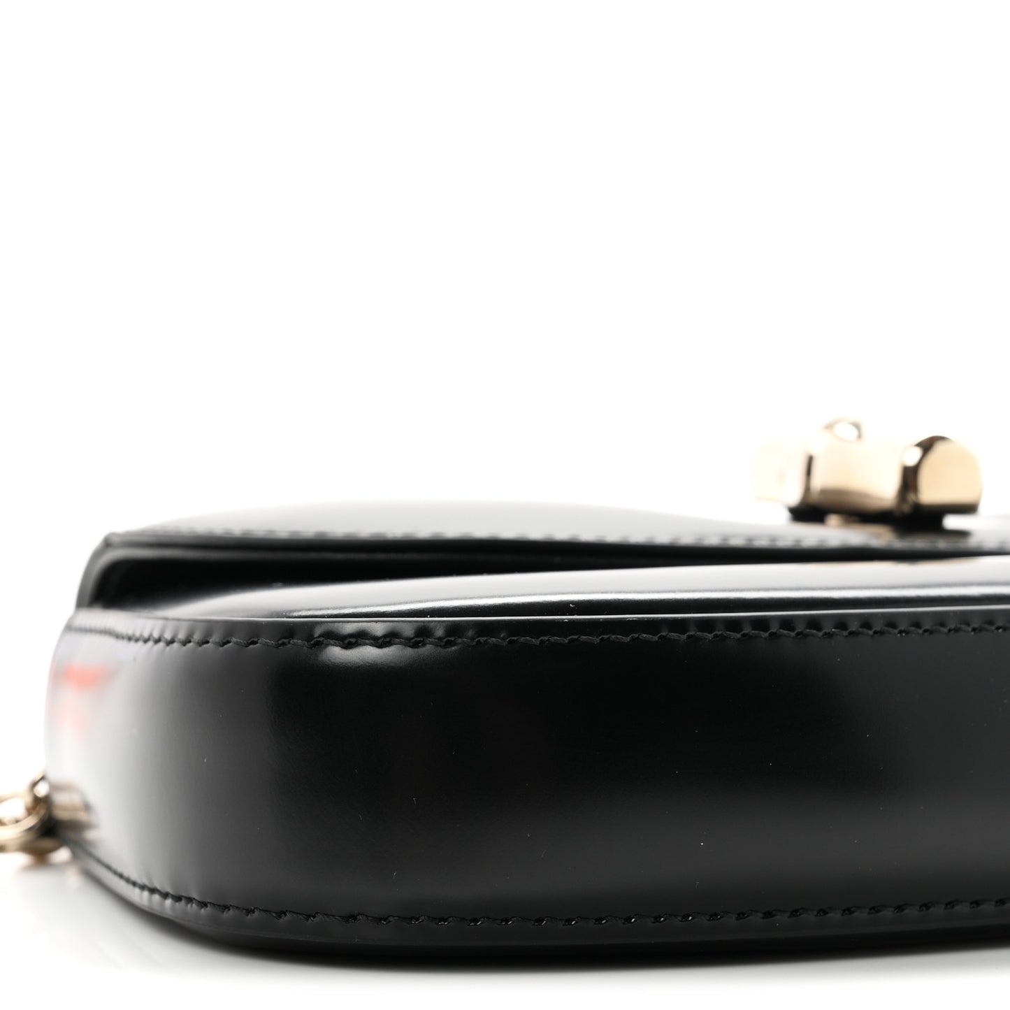 Shiny Calfskin Small Bamboo Night Bag Black