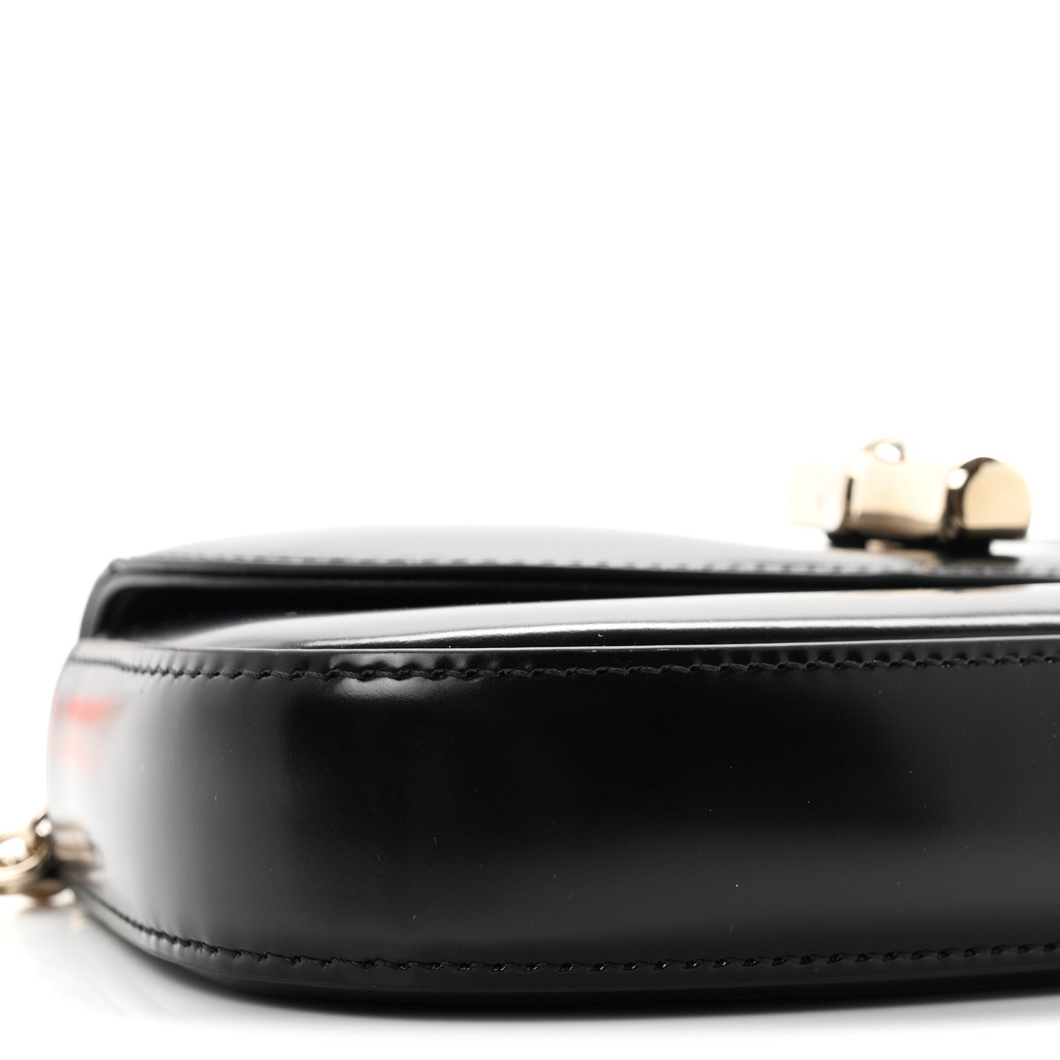 Gucci Shiny Calfskin Small Bamboo Night Bag Black 9 of 10