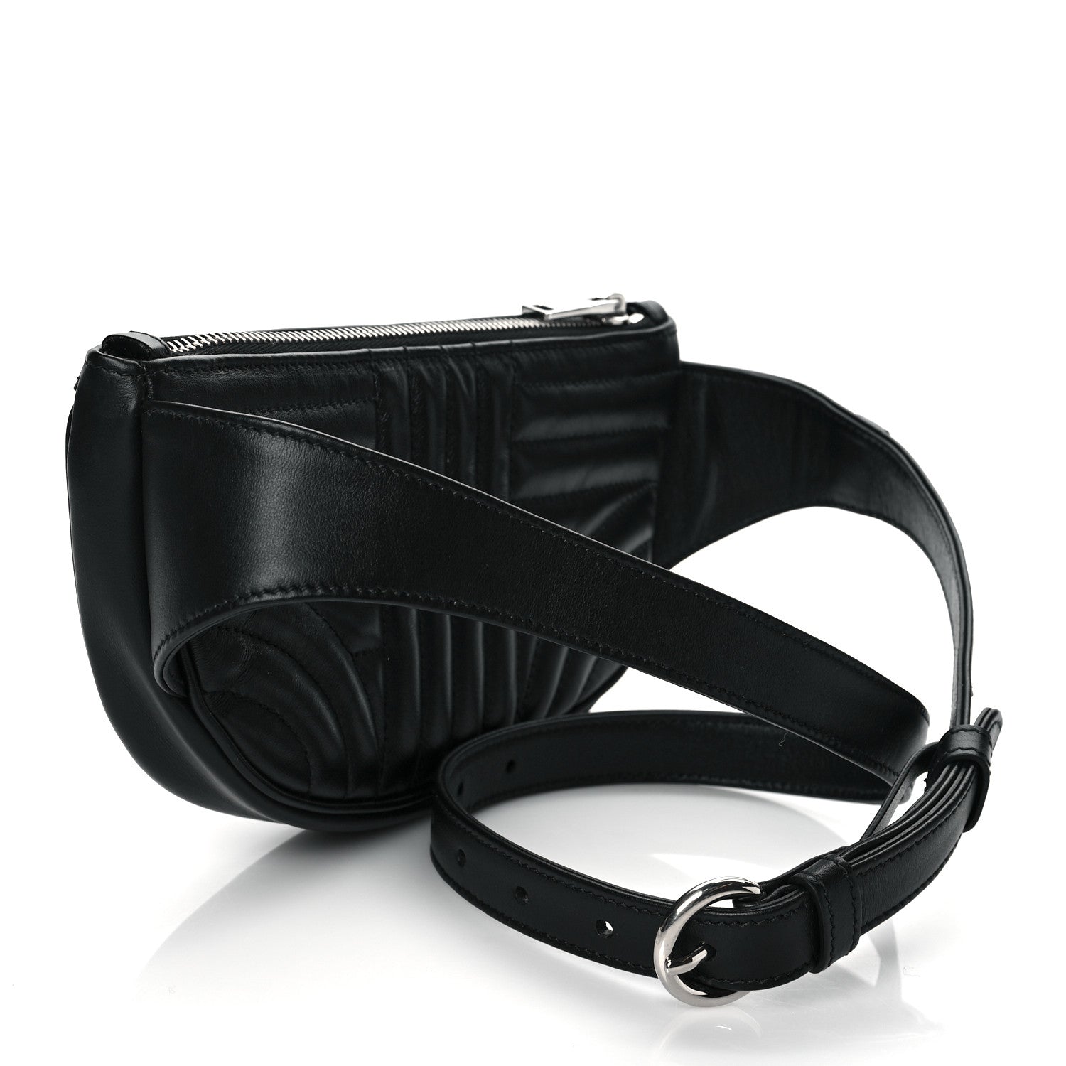 Prada Soft Calfskin Impunture Diagramme Belt Bag Black 3 of 11
