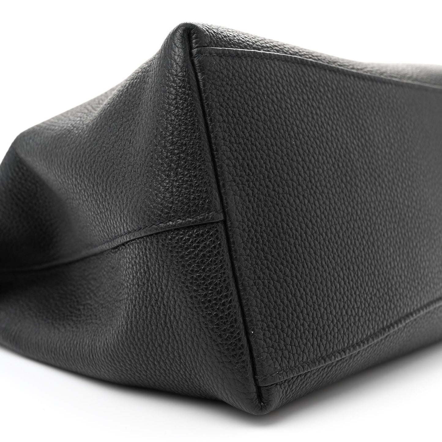 Vitello Phenix Embossed Logo Hobo Black