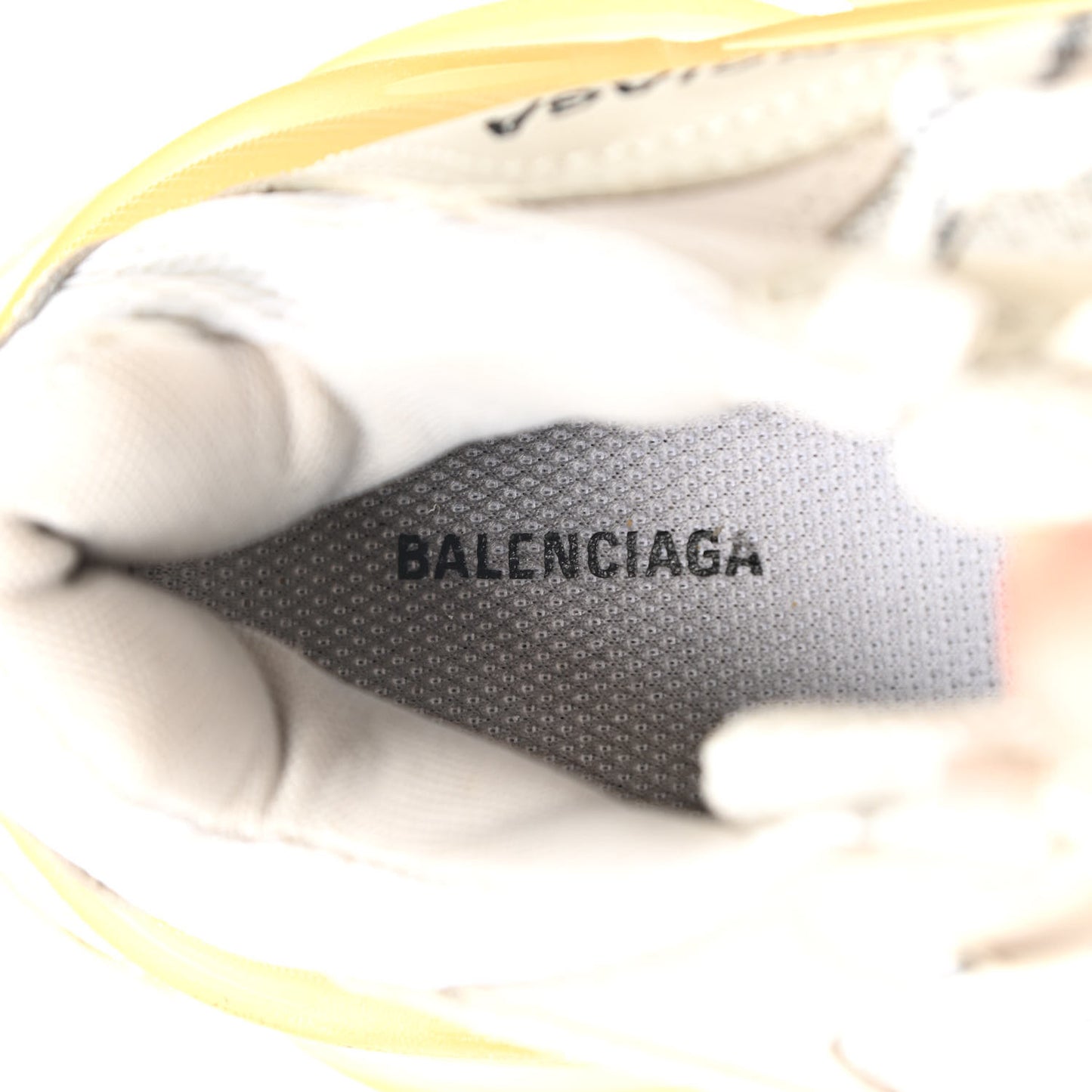 Fabric Mesh Clear Sole Womens Triple S Sneakers 37 White