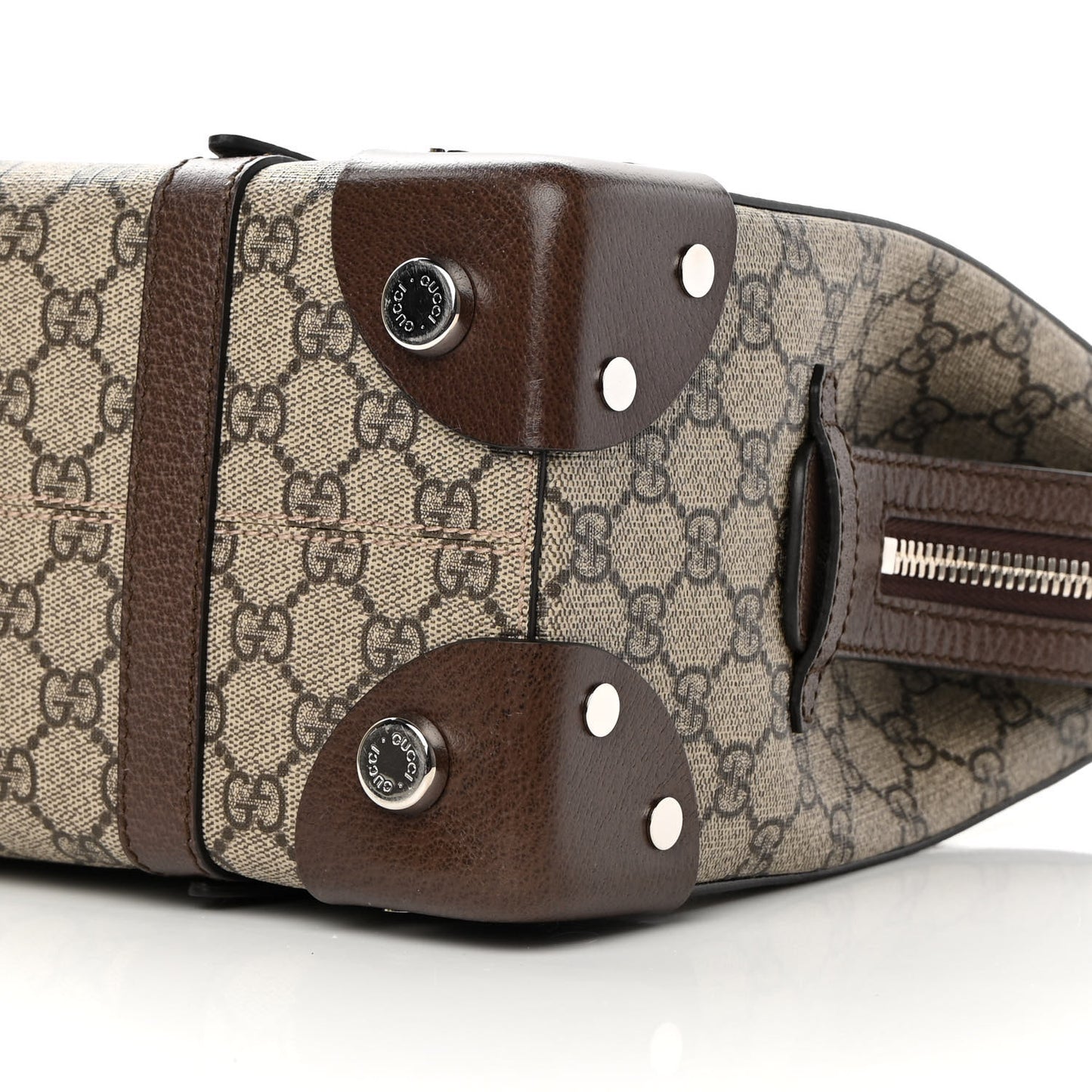 GG Supreme Monogram Textured Dollar Calfskin Small Detail Tote Beige Ebony New Acero