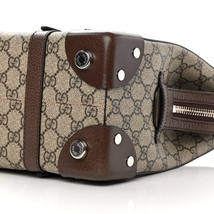 Gucci GG Supreme Monogram Textured Dollar Calfskin Small Detail Tote Beige Ebony New Acero 10 of 16