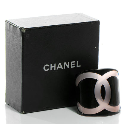 Chanel Resin CC Cuff Black Pink 5 of 5