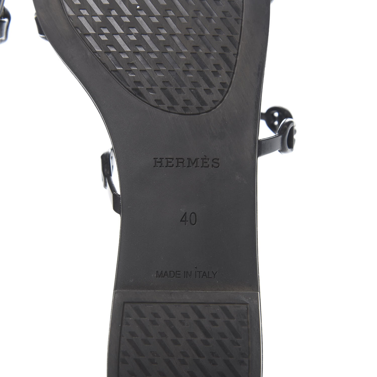 Hermes Rubber Chaine d'Ancre Rivage Sandals 40 Black 7 of 8