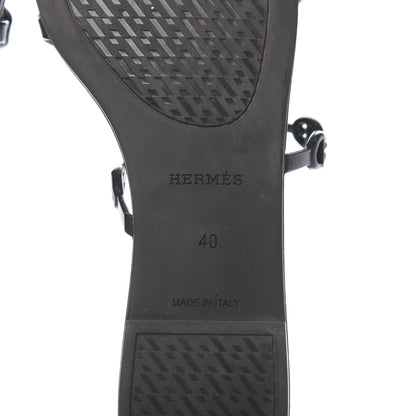 Hermes Rubber Chaine d'Ancre Rivage Sandals 40 Black 7 of 8