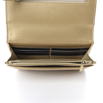 Chanel Metallic Goatskin Quilted 19 Wallet On Chain WOC Gold 5 of 15