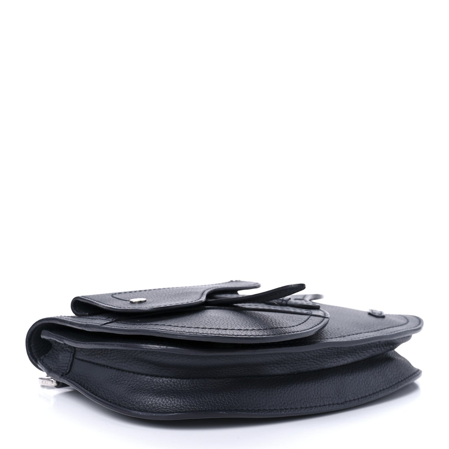 Christian Dior Grained Calfskin Saddle Messenger Bag Navy Blue 3 of 9