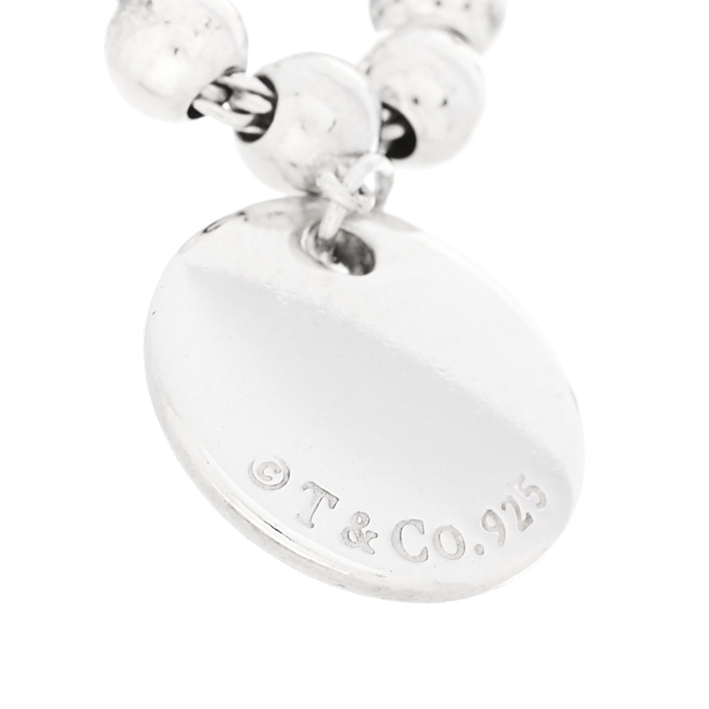 Sterling Silver 4mm I Love You Round Tag Bead Bracelet