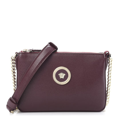Versace Saffiano Medusa Tribute Shoulder Bag Burgundy 1 of 10