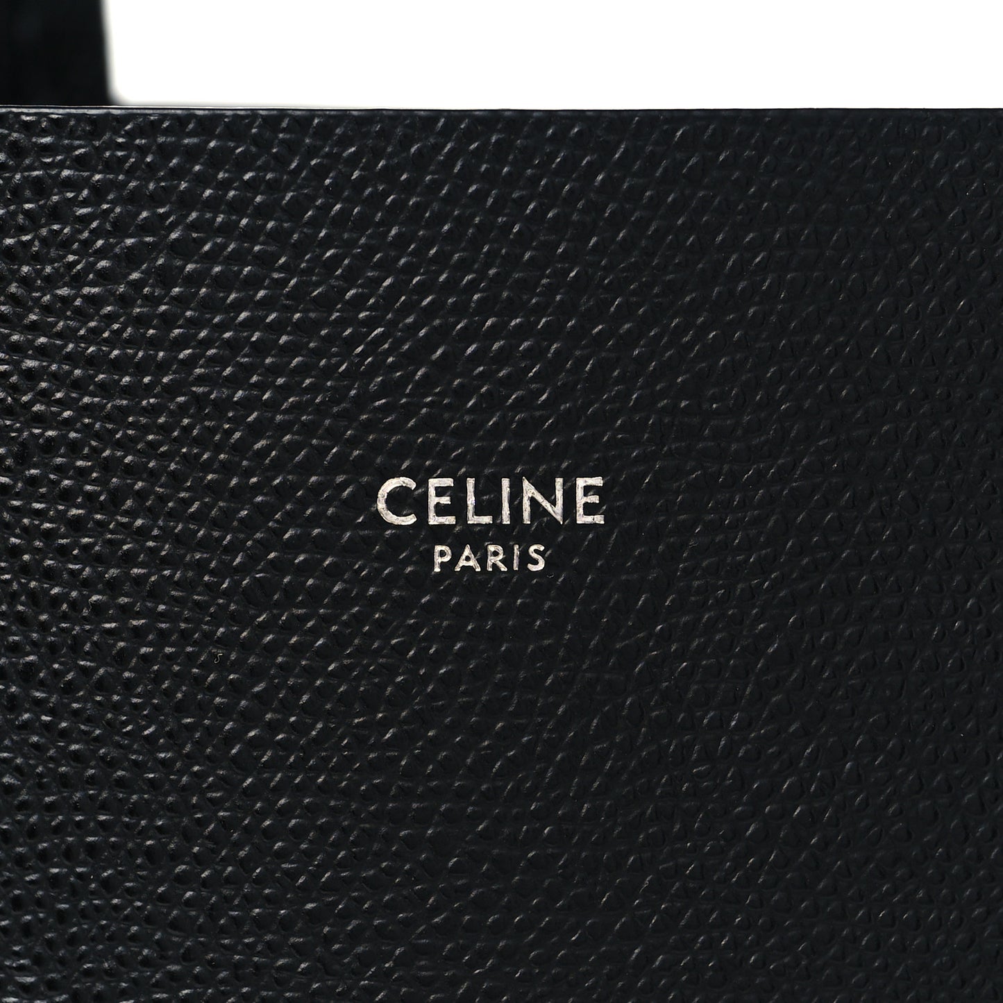 Grained Calfskin Small Vertical Cabas Black