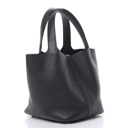 Hermes Taurillon Clemence Picotin Lock 22 MM Black 3 of 11