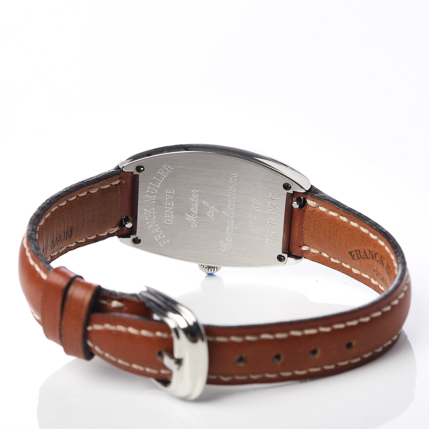 Franck Muller Stainless Steel Calfskin 25mm Cintree Curvex Automatic Watch Salmon 6850C 6 of 9