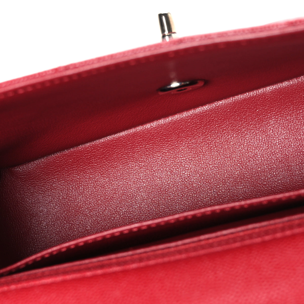 Caviar Quilted Mini Rectangular Flap Dark Red