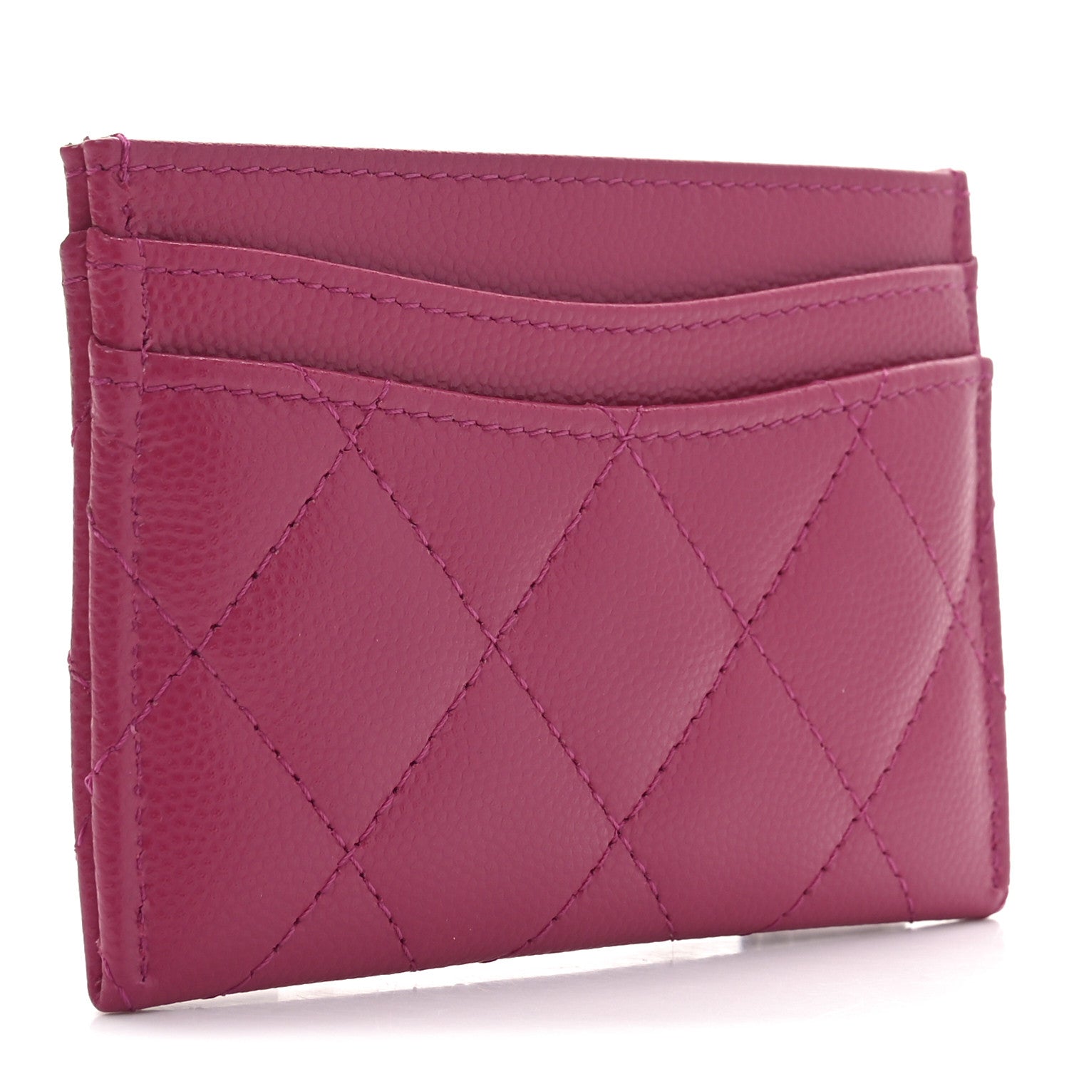 Chanel Caviar Quilted Card Holder Fuchsia 3 of 9