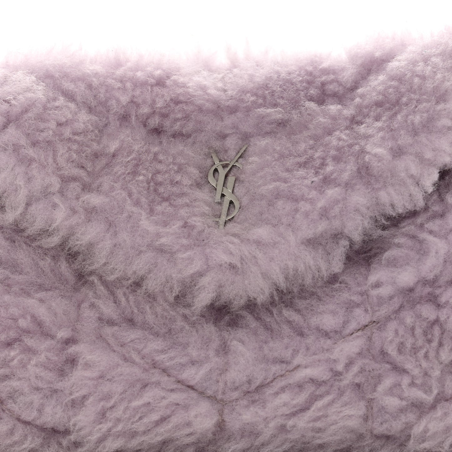 Shearling Quilted Monogram Loulou Puffer Pouch Clutch Lilac