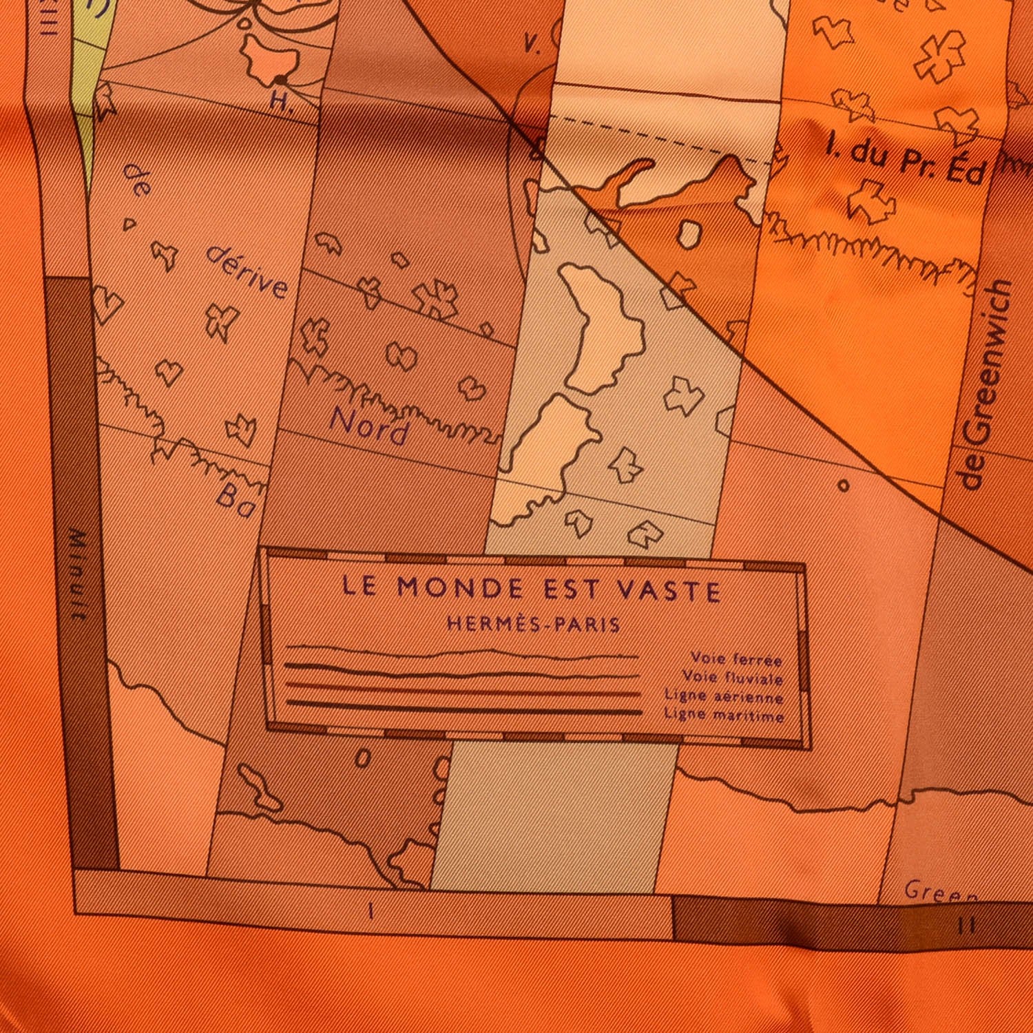 Hermes Silk Le Monde Est Vaste Scarf 90 3 of 5