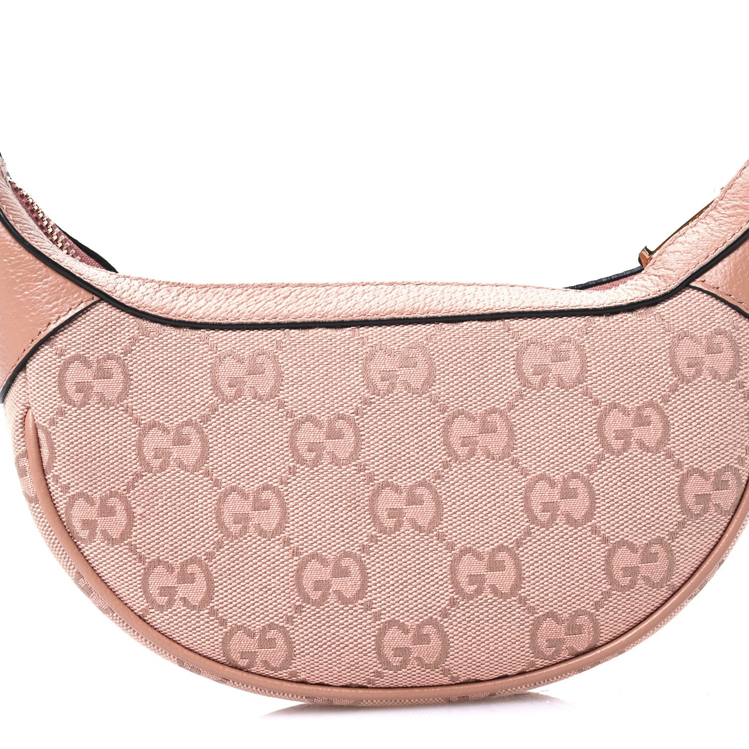 Gucci GG Supreme Monogram Textured Calfskin Web Mini Ophidia Half Moon Hobo Rose Pink 8 of 11