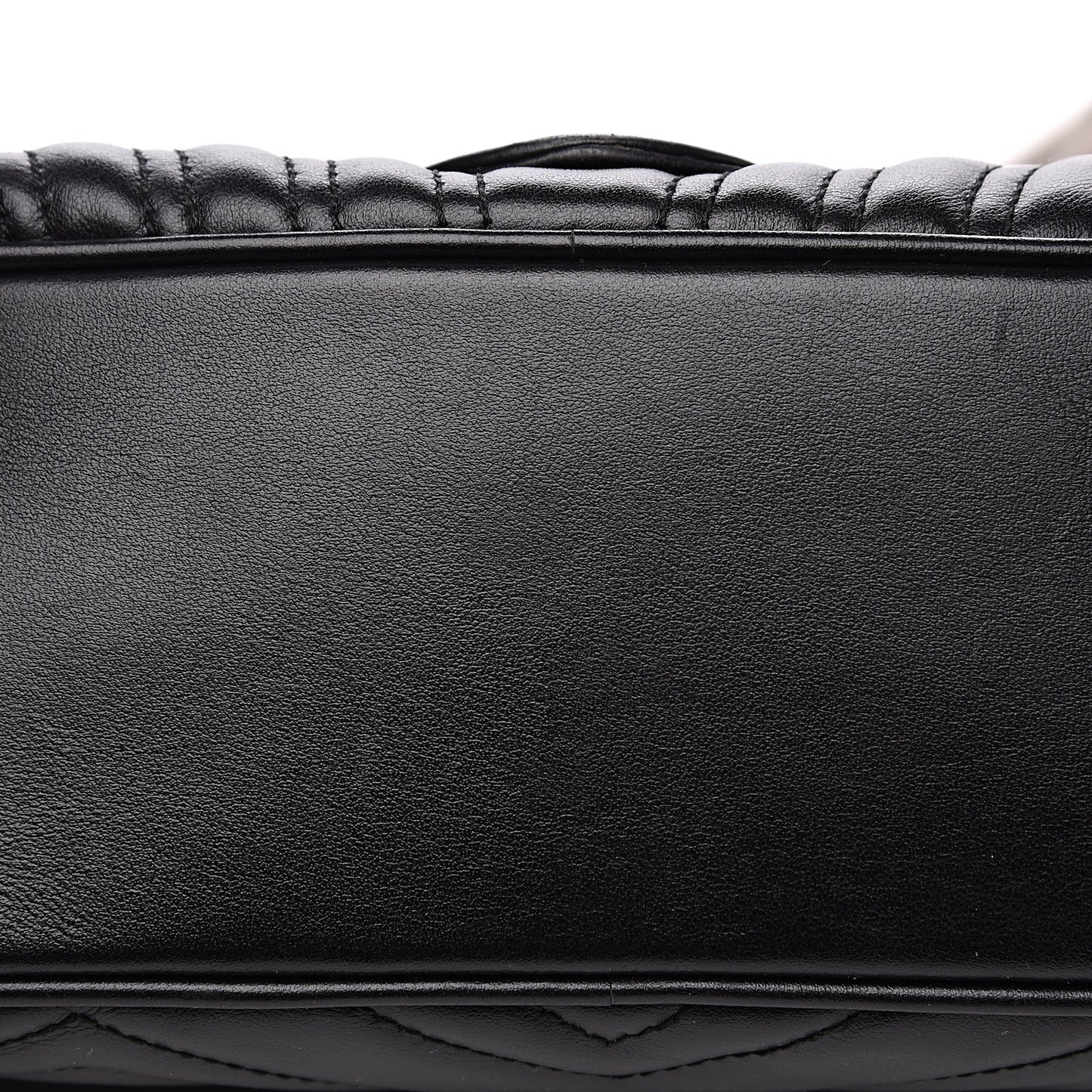 Calfskin Matelasse Sylvie Web Small GG Marmont Top Handle Shoulder Bag Black