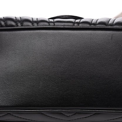 Gucci Calfskin Matelasse Sylvie Web Small GG Marmont Top Handle Shoulder Bag Black 14 of 16
