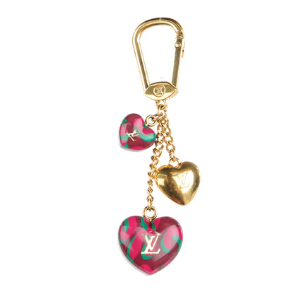 Louis Vuitton Leopard Heart Bag Charm Key Holder Rouge Fauviste 1 of 5