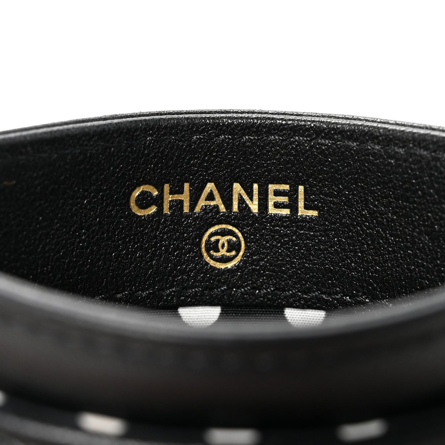 Lambskin Quilted Pearl CC Chanel Card Holder Black