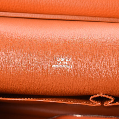 Hermes Taurillon Clemence Jypsiere 34 Orange 6 of 9