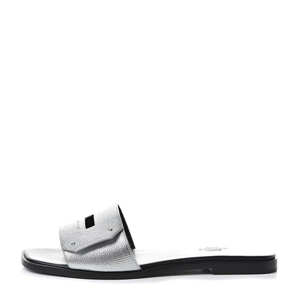Hermes Epsom View Sandals 39 Argent 1 of 9