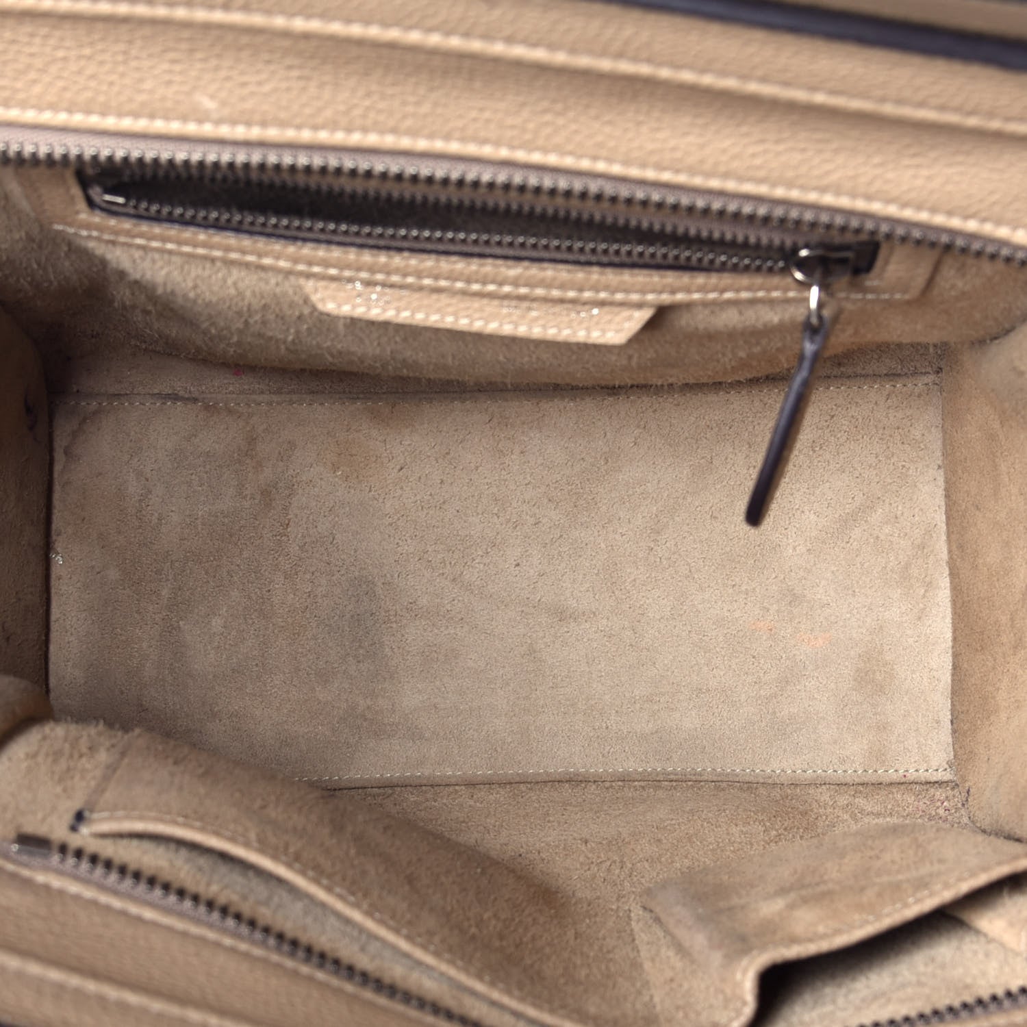 Celine Drummed Calfskin Micro Luggage Dune 5 of 9