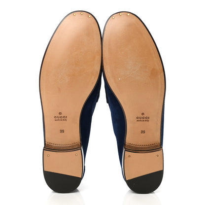 Gucci Suede Calfskin Womens 1953 Horsebit Loafers 39 Cobalt Blue 3 of 10